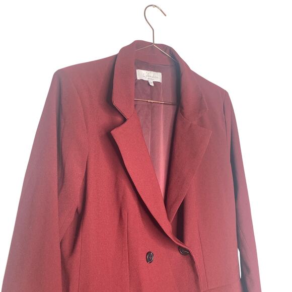 Revolve L'Academie Womens Blazer Medium Red Pockets Event Quiet Luxury Oversized - Picture 3 of 8